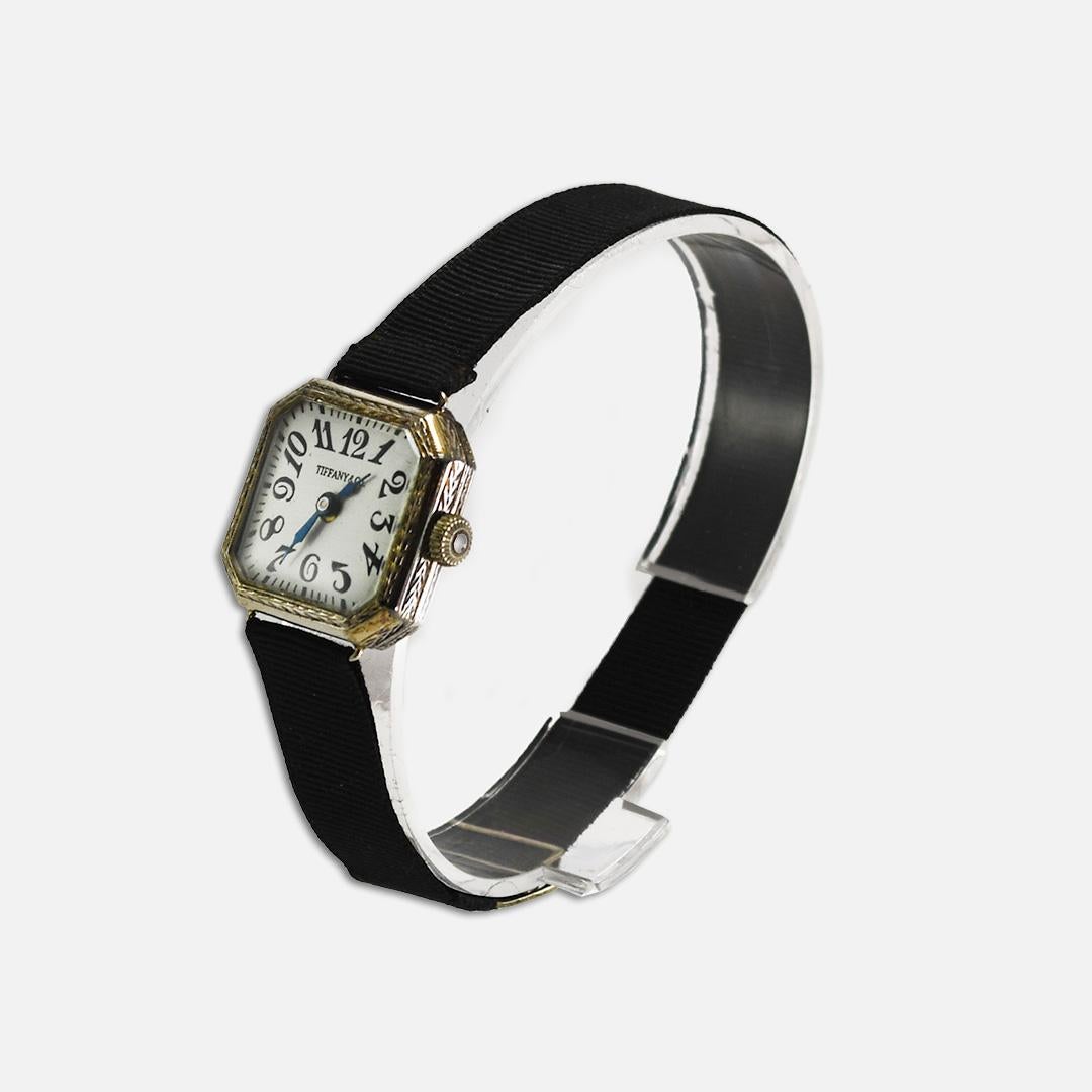 18K White Gold 1920's Vintage Tiffany & Co. Watch 22mm In Excellent Condition In Laguna Beach, CA