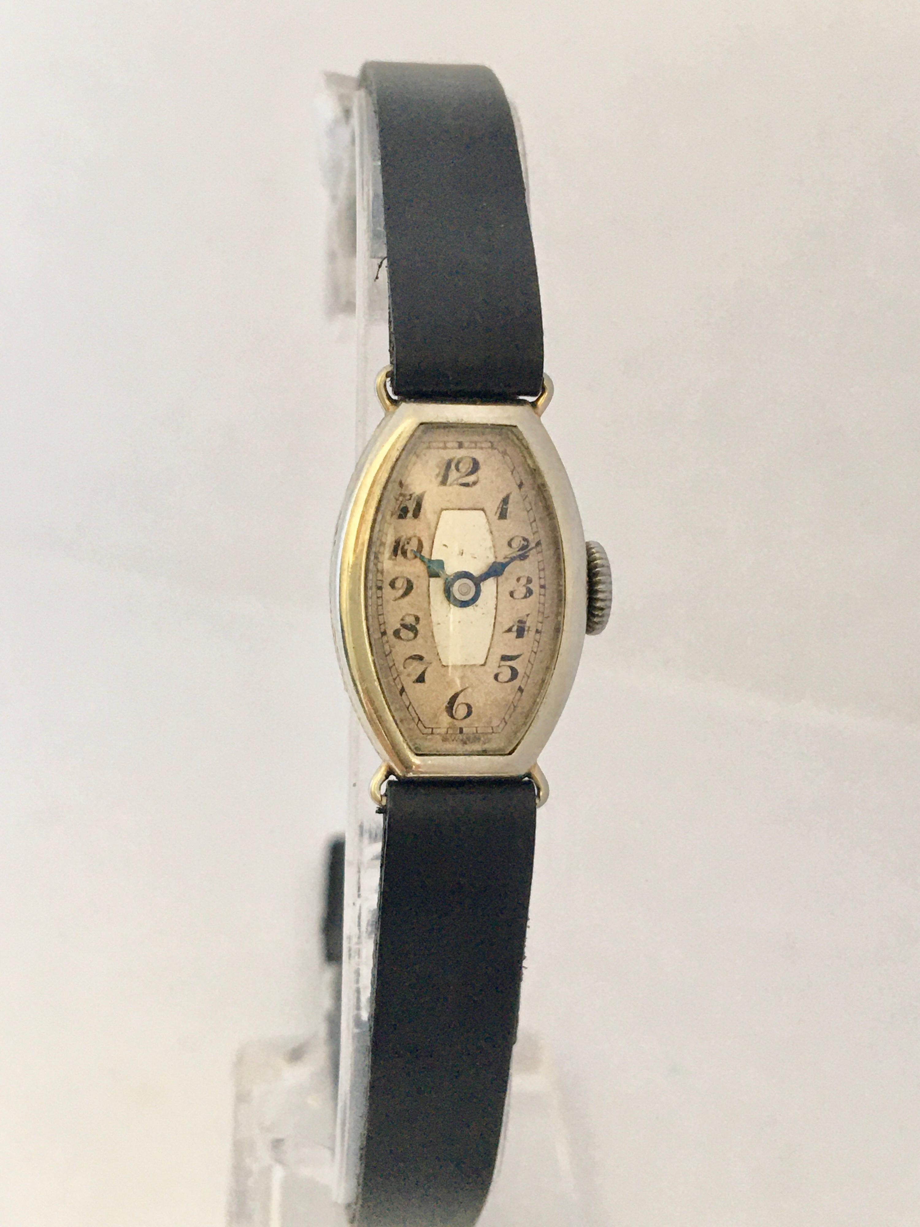18 Karat White Gold 1930s Vintage Ladies Mechanical Watch For Sale 7