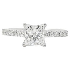 18k White Gold 1.93ctw Princess Cut Diamond Engagement Ring