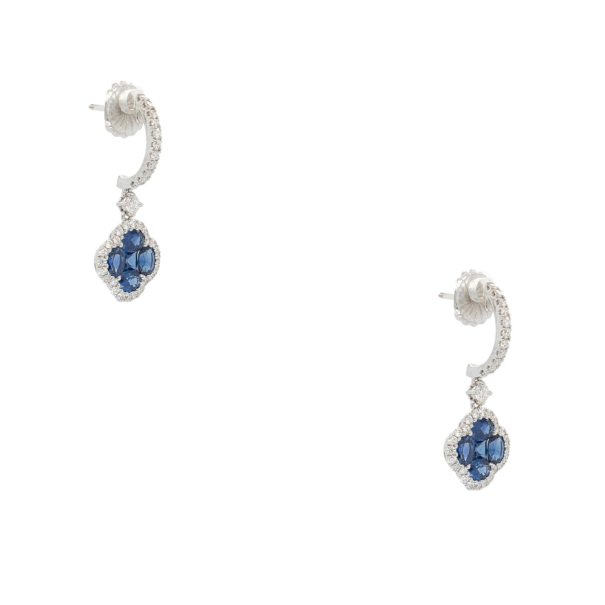 18k White Gold 1.94ctw Sapphire Clover and 0.54ctw Diamond Dangle Earrings

These stunning Sapphire Clover Dangle Earrings are in excellent condition and are ready to ship!

Design: Clover
Material: 18k White Gold
Gemstone Details: These dangle