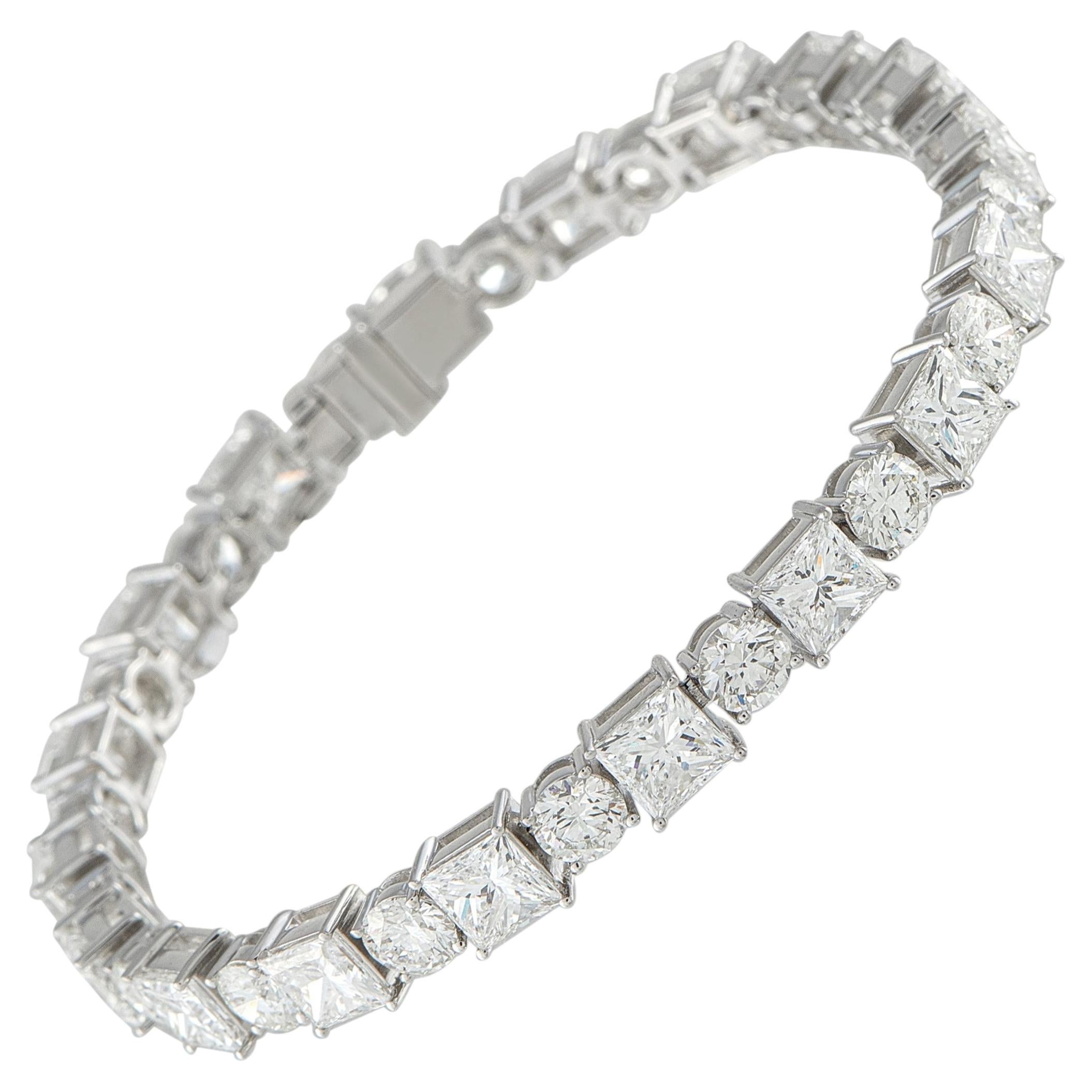 Bracelet de tennis en or blanc 18K avec 19.50ct de diamants ALB-21014