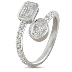 Anello bypass con diamante da 1,95 carati in oro bianco 18K ALR-19074