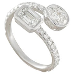 Anello bypass con diamante da 1,95 carati in oro bianco 18K ALR-19074