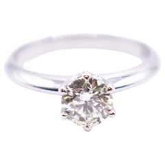 18k White Gold 1ct Tiffany Style Diamond Engagement Ring 