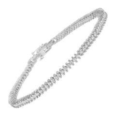 18K White Gold 2.0 Carat Diamond 2-Prong Tennis Bracelet