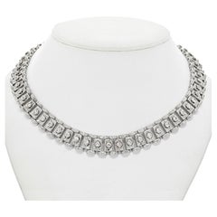 18K White Gold 20 Carat Diamond Collar Necklace