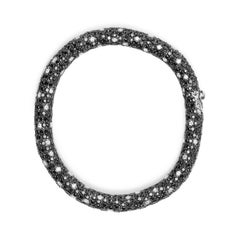 18K White Gold 20.0 Ct Black & White Diamond Eternity Snake Skin Tennis Bracelet