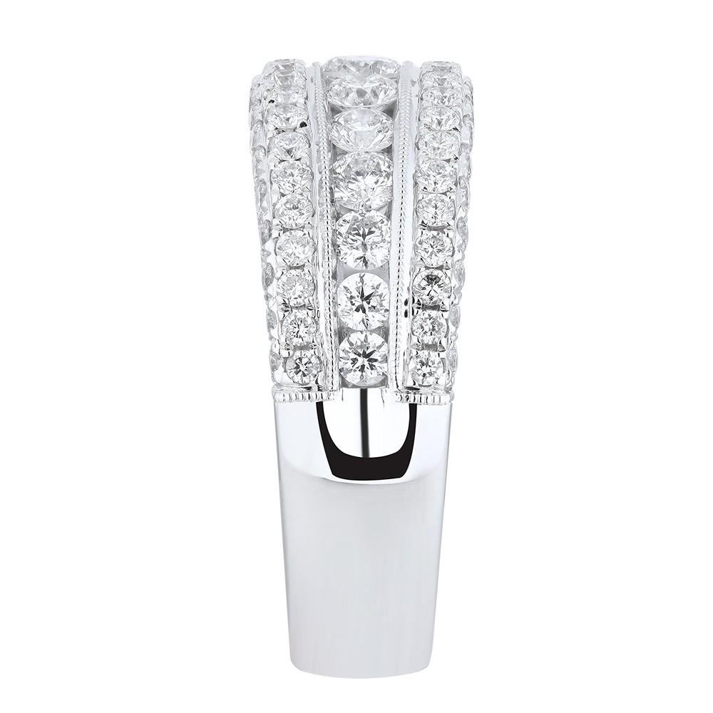 Modern 18 Karat White Gold 2.00 Carat Diamond Pave Ladies Ring