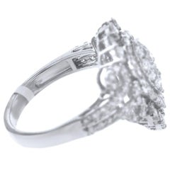 18 Karat White Gold 2.00 Carat Diamond Tear Drop Ring