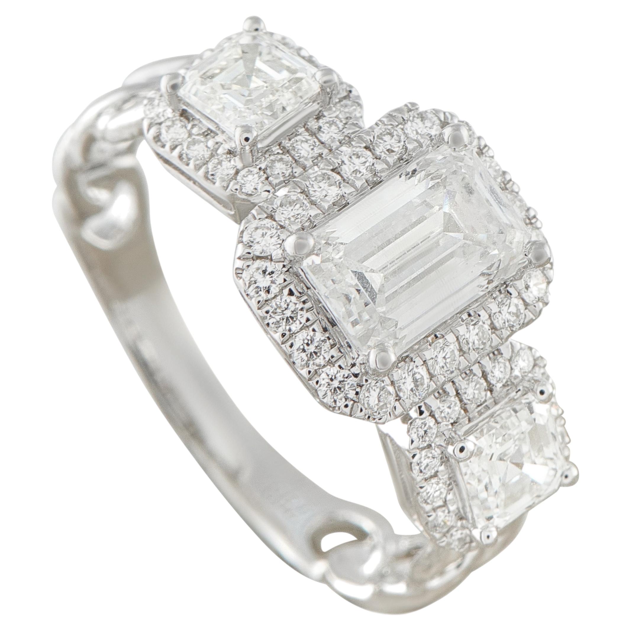 Bague en or blanc 18K avec 2.01ct de diamant ALR-20065