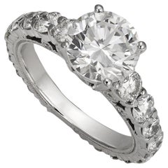 18K White Gold 2.01ct G Color VS2 Diamond Engagement Ring, Vintage
