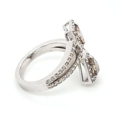 18k White Gold 2.01ct Shield-cut and Round Two Stone Diamond Ring (Size 6.5)