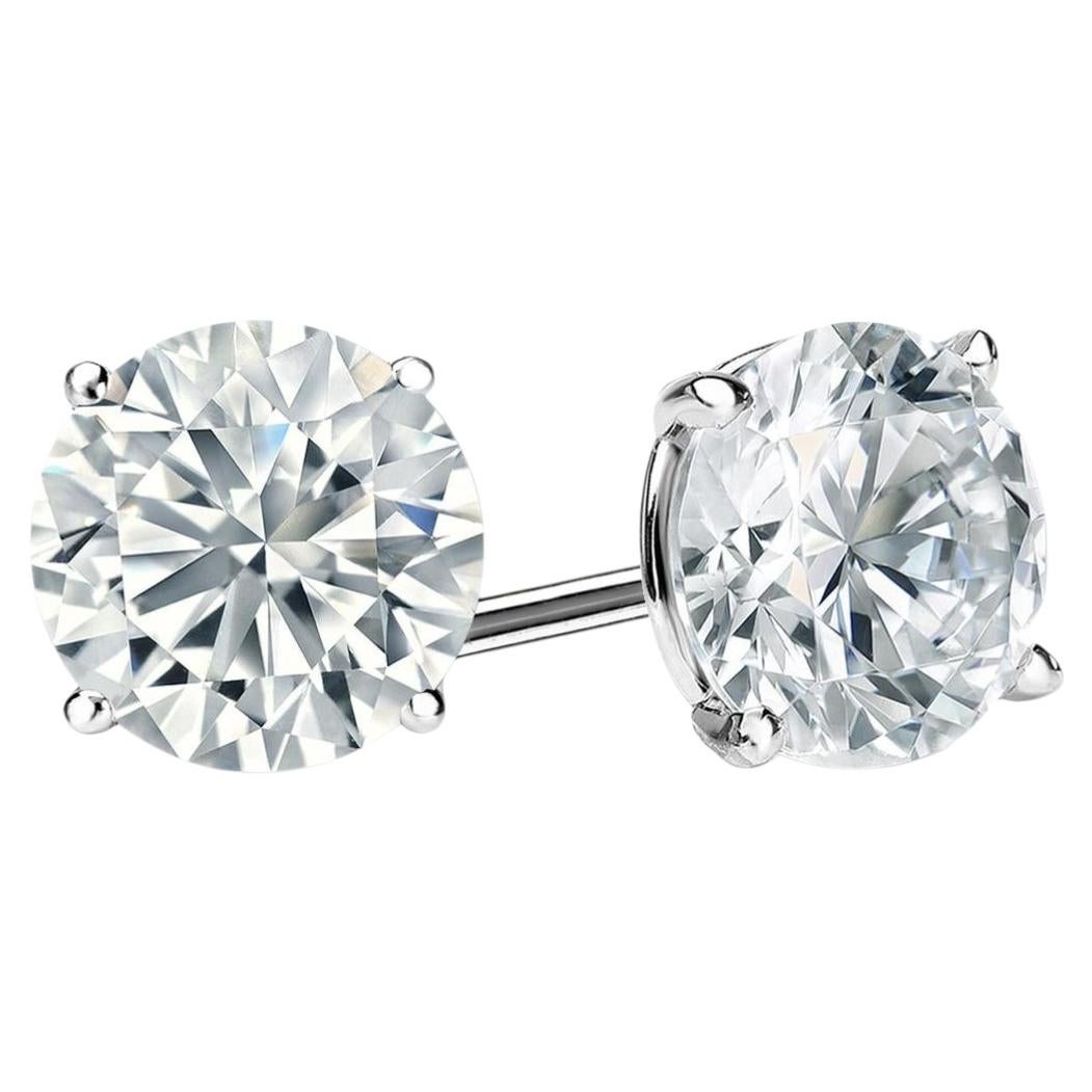 18k White Gold 2.04 Carat Stud Earrings
