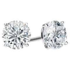 18k White Gold 2.04 Carat Stud Earrings