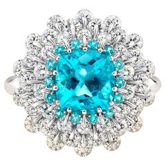 Anello con tormalina Paraiba brasiliana 2,07 in oro bianco 18 carati di MOISEIKIN