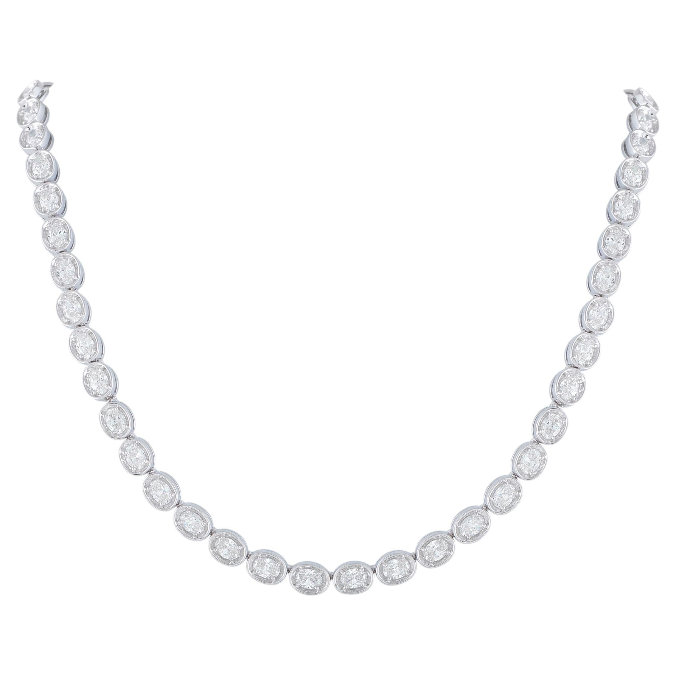 18K White Gold 20.80ct Diamond Necklace ANK-19342