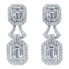 18 Karat White Gold 20.9 Carat Diamond Drop Earrings