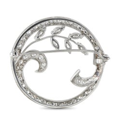 Spilla in oro bianco 18 carati con diamante da 2,0 carati MF20-070126