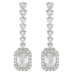 Pendientes de gota de diamantes de 2,0 ct en oro blanco de 18 quilates