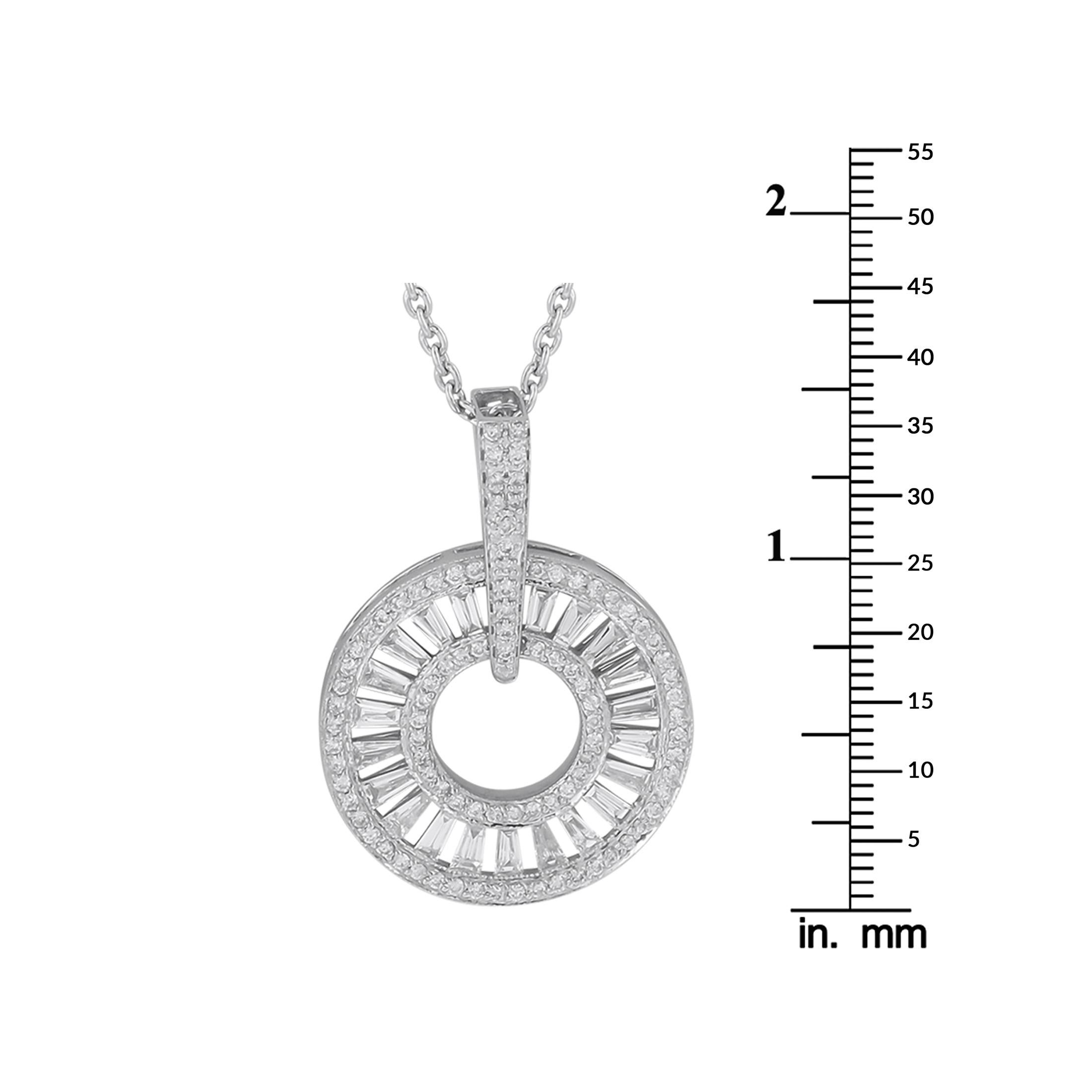 18K White Gold 2.0ct Diamond Pendant Necklace In Excellent Condition In Southampton, PA