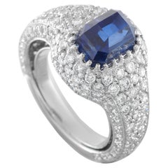 Anello con diamanti e zaffiri in oro bianco 18 carati da 2,10 carati MF41-021926