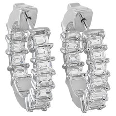 Pendientes de aro de oro blanco de 18 quilates con diamantes de 2,10 ct AER-18113-5