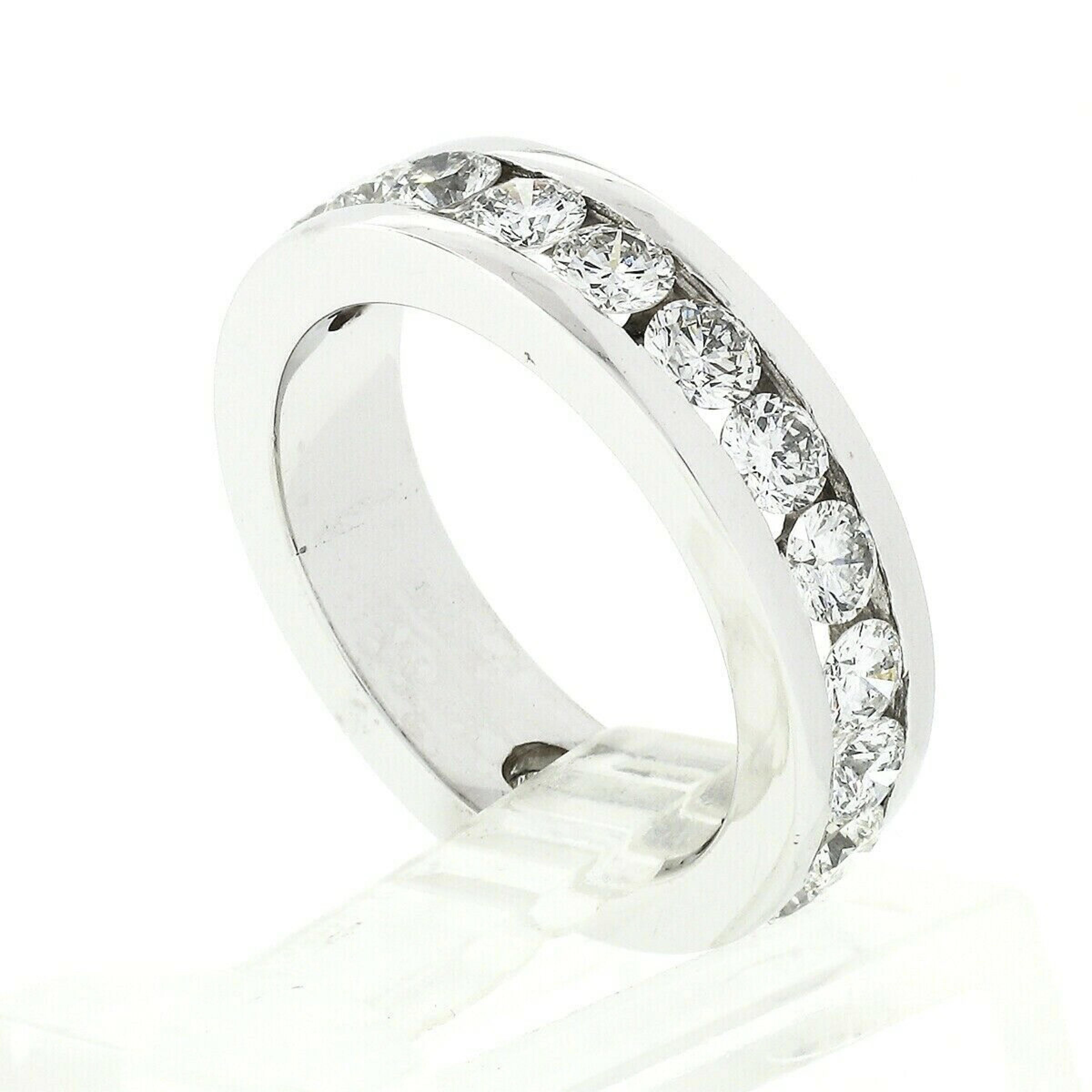 18k White Gold 2.10ct Round Brilliant Diamond Channel Eternity Wedding Band Ring 4