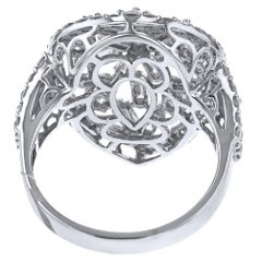 18 Karat White Gold 2.11 Carat Diamond Open Work Ring