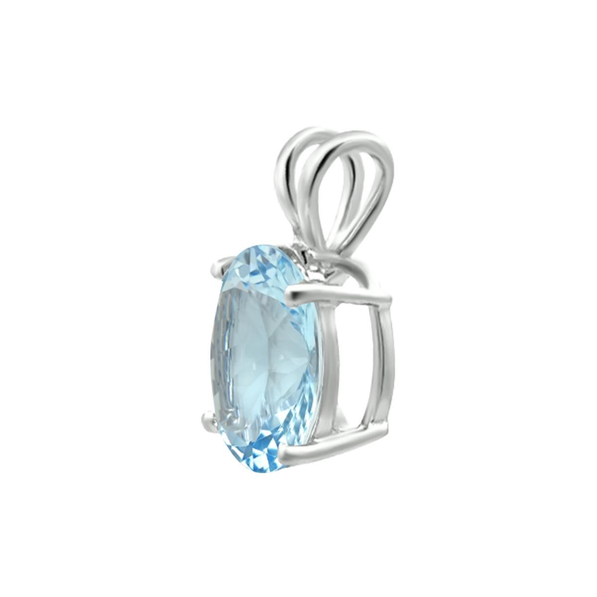 Modern 18K White Gold 2.12cts Aquamarine Pendant, Style#TS1246AQP 22059/5