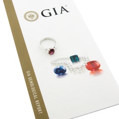18k White Gold 2.13ctw GIA No Heat Cushion Red Spinel & Baguette Diamond Ring