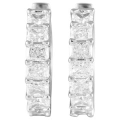 18K White Gold 2.15 ct Diamond Huggie Hoop Earrings