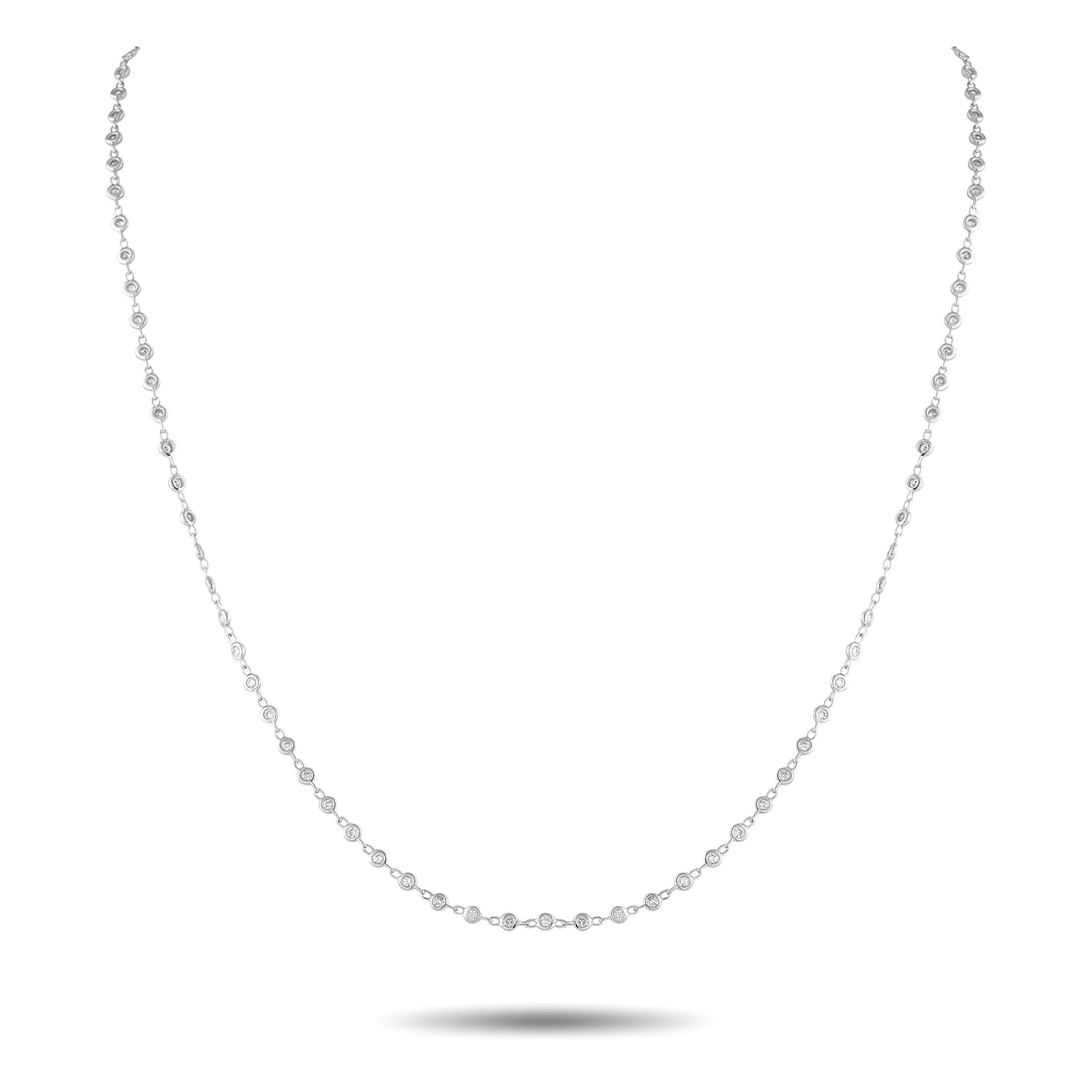 Collana con diamanti in oro bianco 18 carati da 2,15 carati In condizioni Nuovo in vendita a Southampton, PA