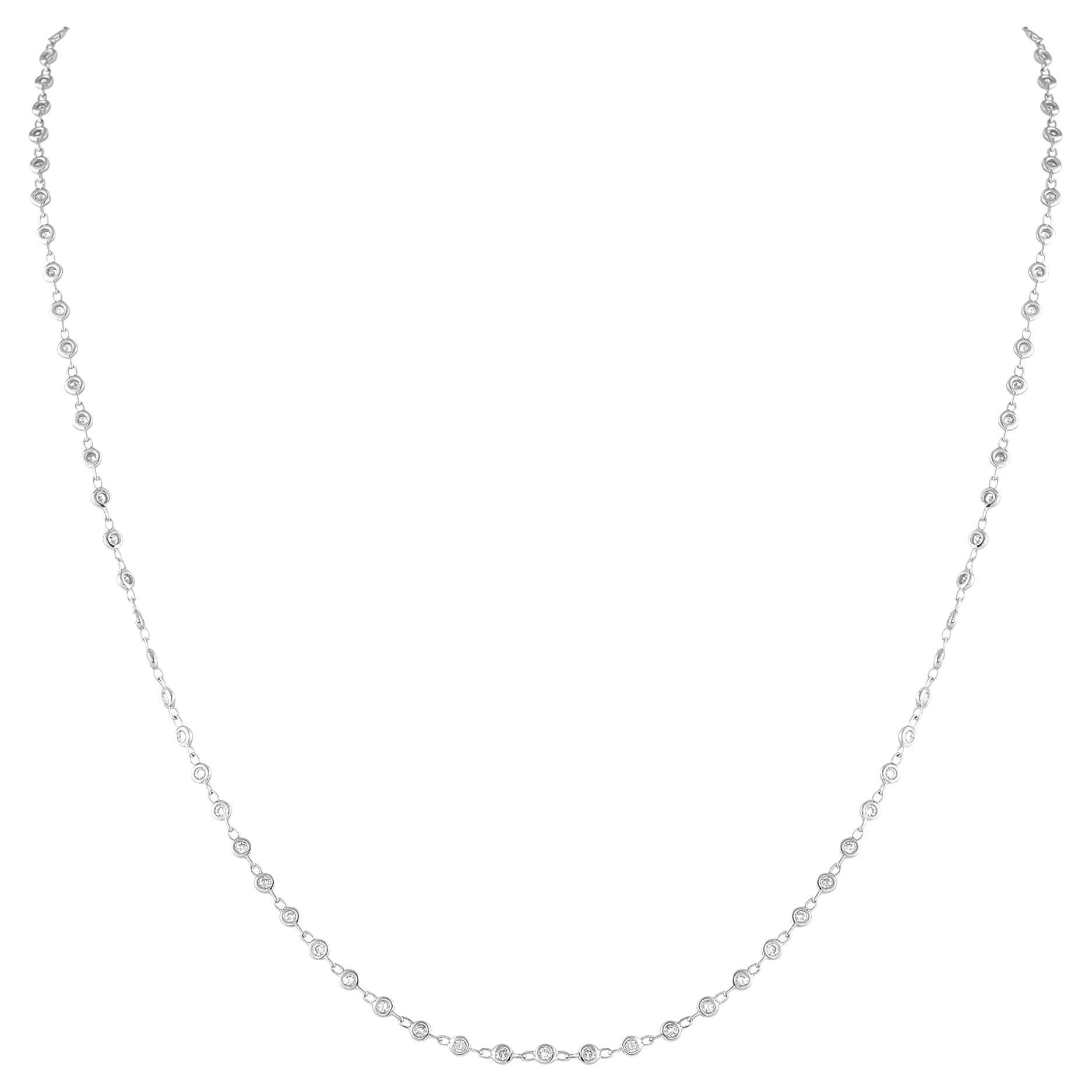 Collana con diamanti in oro bianco 18 carati da 2,15 carati