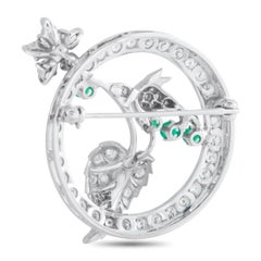 Broche en or blanc 18K avec 2.20ct de diamant MF46-020326