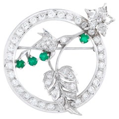 Broche en or blanc 18K avec 2.20ct de diamant MF46-020326