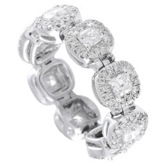 18K White Gold 2.20ct Diamond Halo Eternity Ring MF31-062526