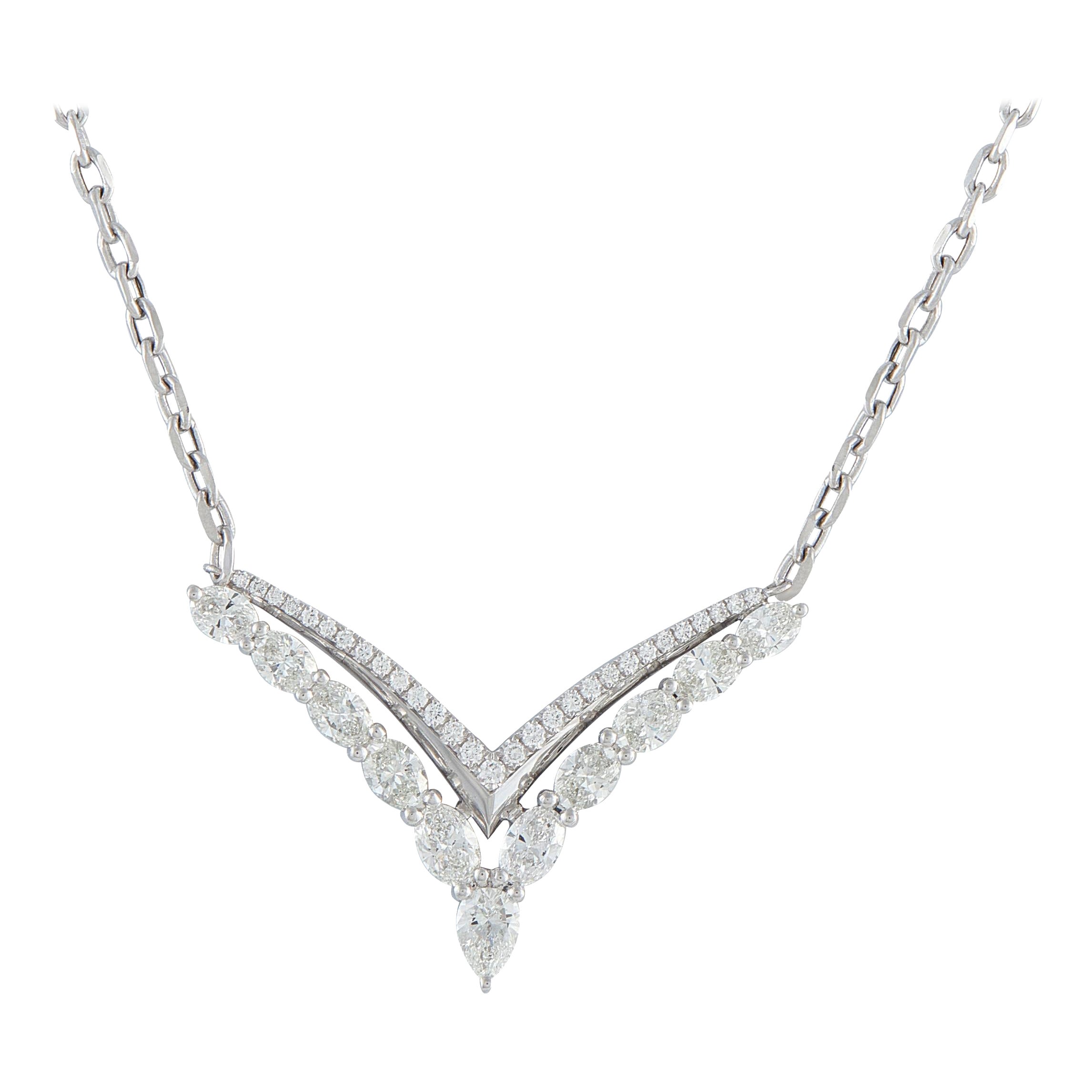 Collier en or blanc 18K avec 2,20 ct de diamants ANK-19822