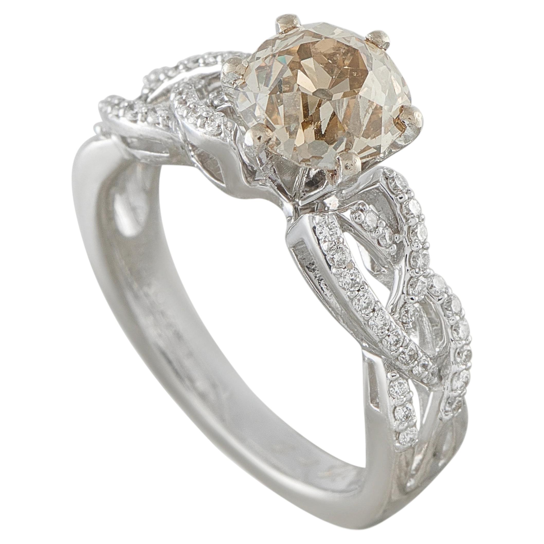 18K White Gold 2.20ct Old Mine-Cut Diamond Ring MF08-070126
