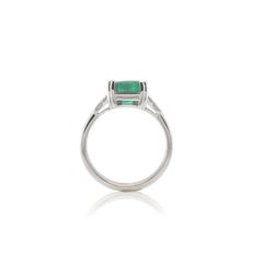 18K White Gold 2.23 carat Emerald and Diamond Ring size 6.5