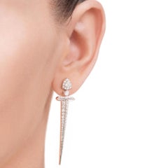 Alessa Sword Earrings 18 Karat White Gold Amara Collection
