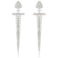 Alessa Sword Earrings 18 Karat White Gold Amara Collection