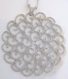 18 Karat White Gold 2.24 Carat White Diamonds Pendant
