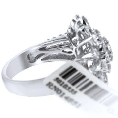18 Karat White Gold 2.25 Carat Diamond Flower Petal Ring