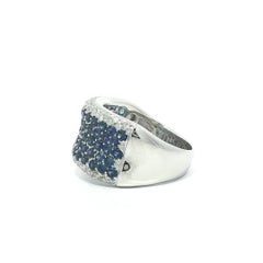 18k White Gold 2.25ctw Pave Set Sapphire & Diamond Wide Band Ring