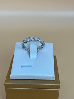 18K White Gold 2.29 Carat Heart-Shaped Diamond Eternity Band Ring