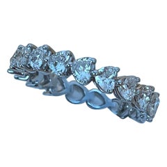 18K White Gold 2.29 Carat Heart-Shaped Diamond Eternity Band Ring