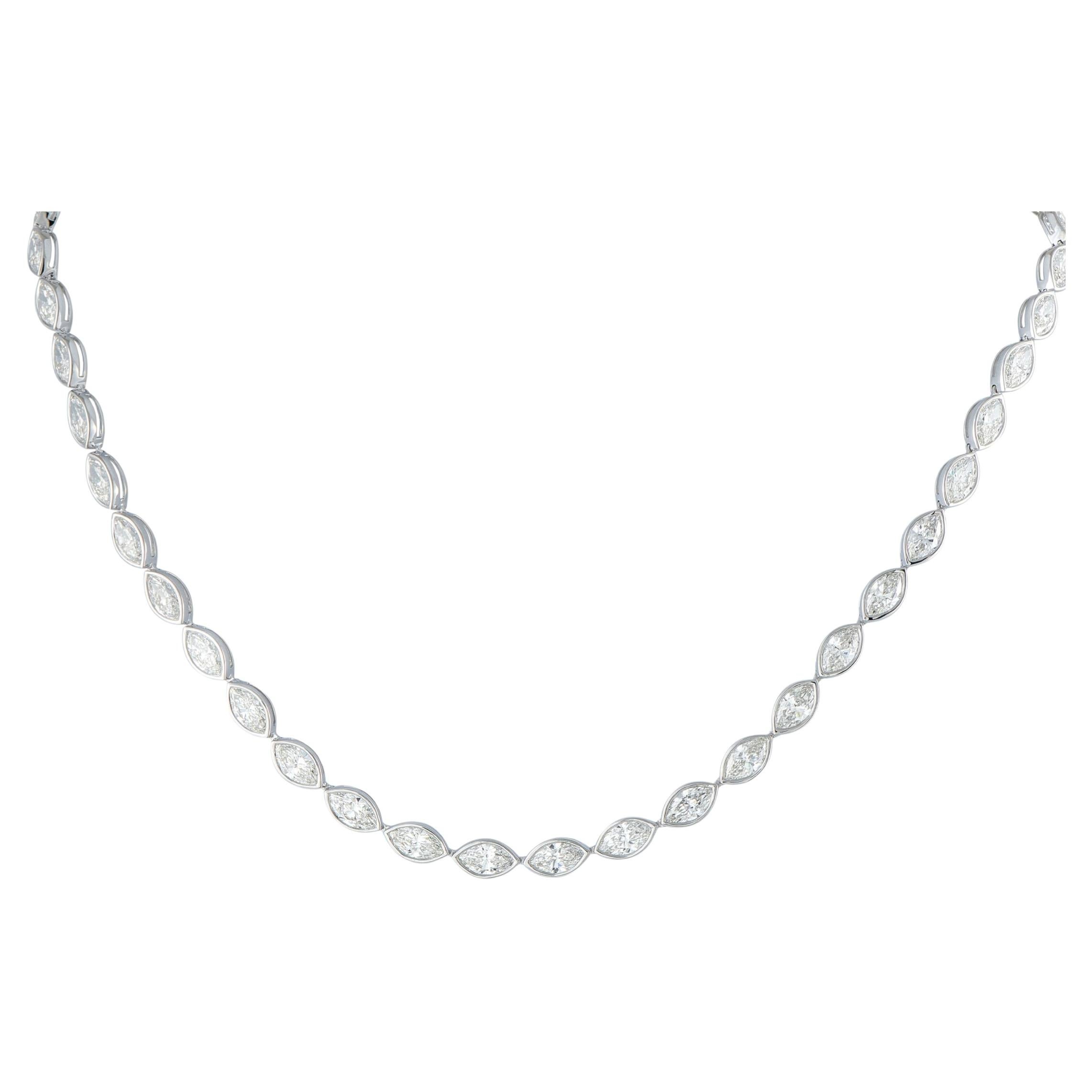 Collar de diamantes de oro blanco de 18 quilates de 23,0 ct ANK-20966