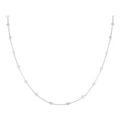 Collar de oro blanco de 18 quilates con estación de lágrima de diamantes de 2,30 ct ANK-20415-2