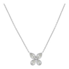 18K White Gold 2.35ct Diamond Flower Necklace ANK-20414