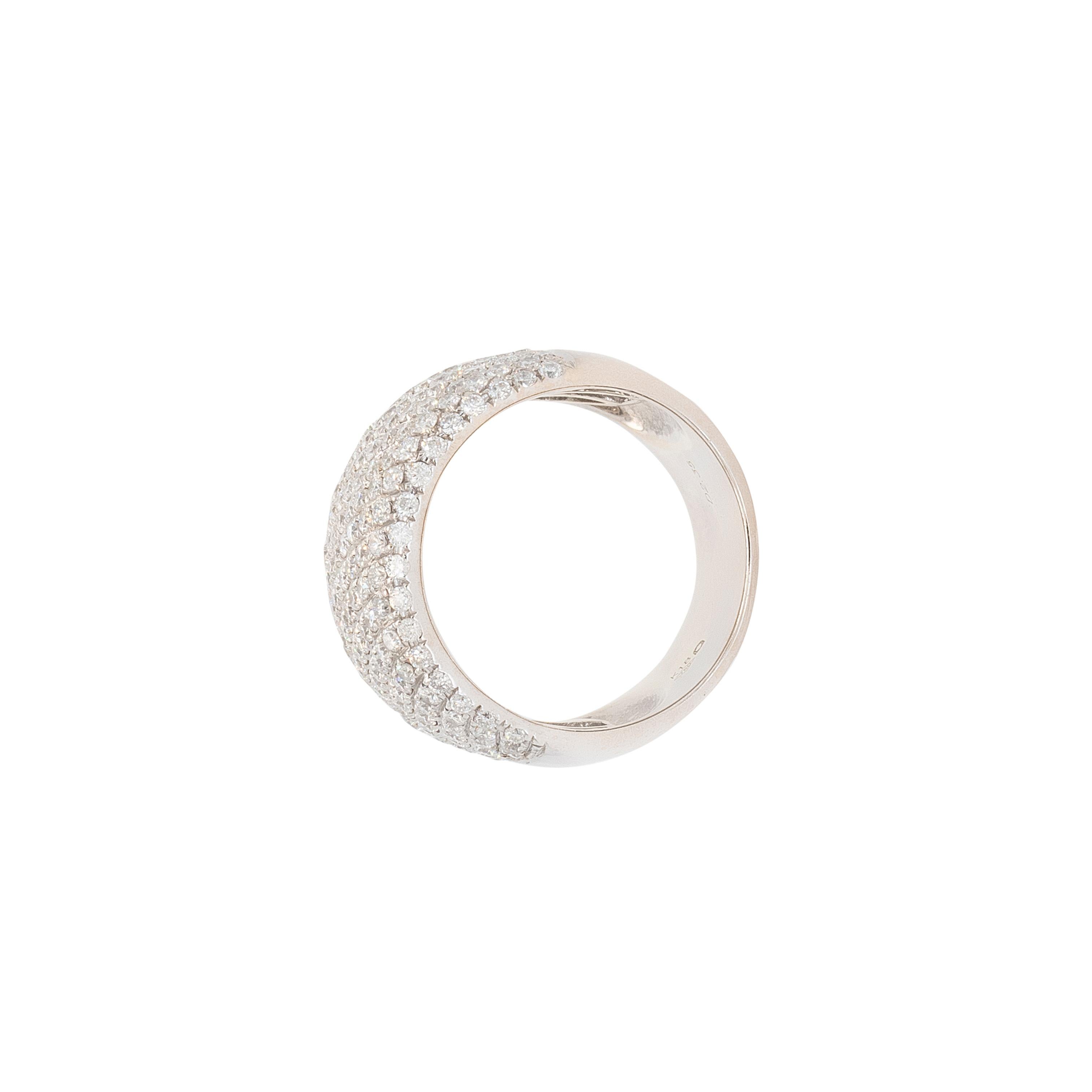18k White Gold 2.35ctw Round Brilliant Natural Diamond Pave Ring For Sale 4